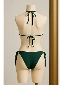 Kadın Yeşil Yandan Ve Boyundan Bağlamalı Bikini Mayo Takımı – Modern, Konforlu Ve Günlük Kombinlere Uygun Kadın Yeşil Yandan Ve Boyundan Bağlamalı Bikini Mayo Takımı – Modern, Konforlu Ve Günlük Kombinlere Uygun