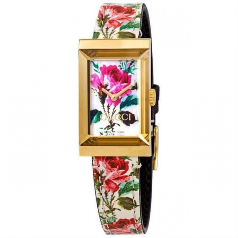 Gucci Ivory Floral YA147406 Kadın Kol Saati Gucci Ivory Floral YA147406 Kadın Kol Saati