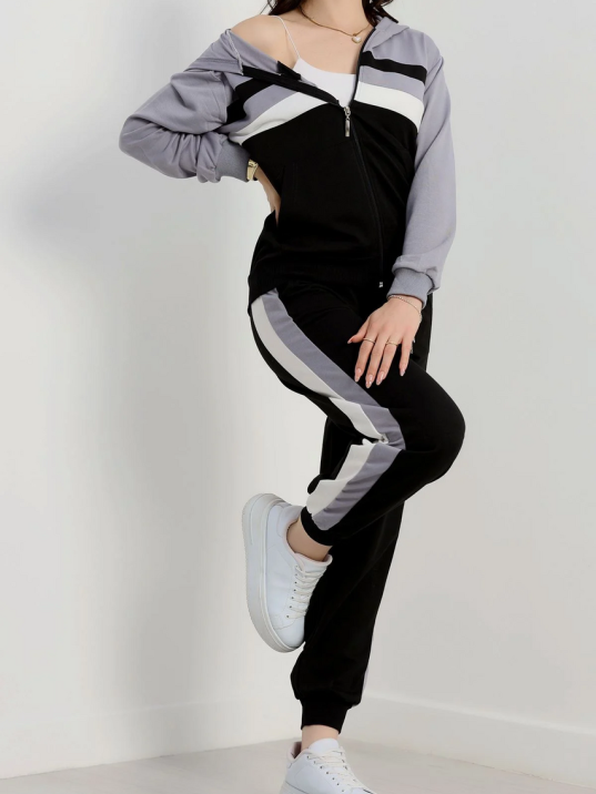 2 İplik Alt Üst Eşofman Takımı Siyah Gri 2 İplik Alt Üst Eşofman Takımı Siyah Gri