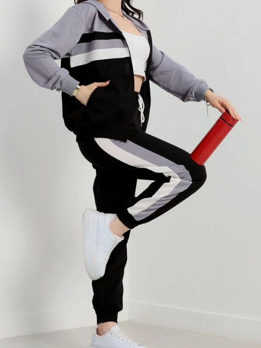 2 İplik Alt Üst Eşofman Takımı Siyah Gri 2 İplik Alt Üst Eşofman Takımı Siyah Gri