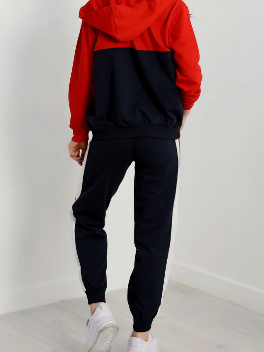 2 İplik Alt Üst Eşofman Takımı Siyah Kırmızı 2 İplik Alt Üst Eşofman Takımı Siyah Kırmızı