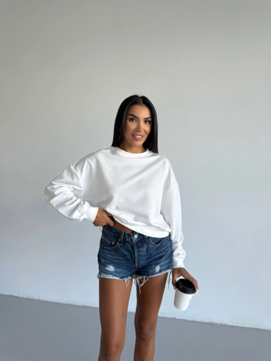 2 iplik bisiklet yaka sweat beyaz f2339 2 iplik bisiklet yaka sweat beyaz f2339