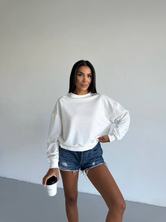 2 iplik bisiklet yaka sweat beyaz f2339 2 iplik bisiklet yaka sweat beyaz f2339