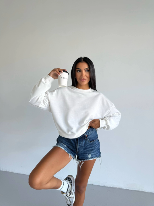 2 iplik bisiklet yaka sweat beyaz f2339 2 iplik bisiklet yaka sweat beyaz f2339