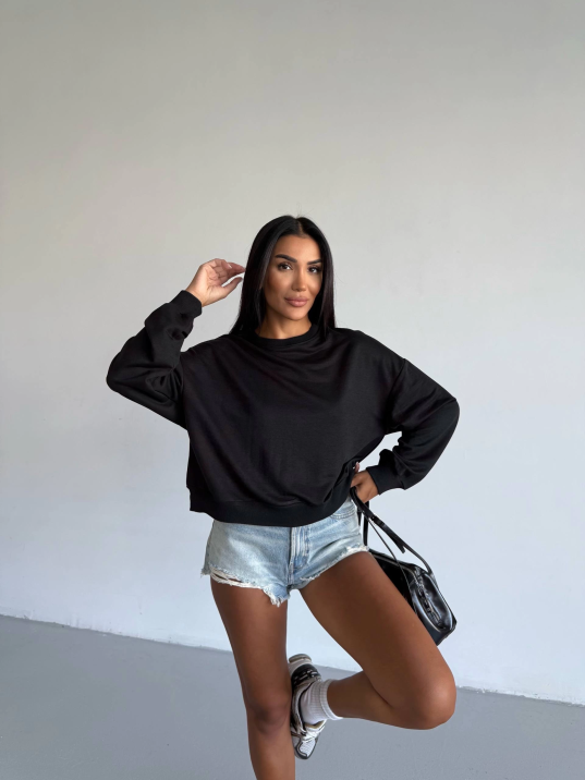 2 iplik bisiklet yaka sweat siyah f2339 2 iplik bisiklet yaka sweat siyah f2339