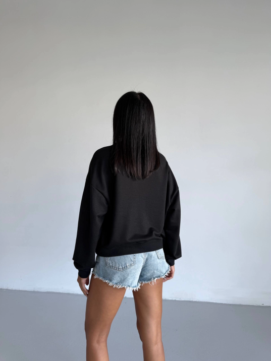 2 iplik bisiklet yaka sweat siyah f2339 2 iplik bisiklet yaka sweat siyah f2339