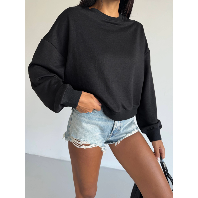 2 iplik bisiklet yaka sweat siyah f2339 2 iplik bisiklet yaka sweat siyah f2339