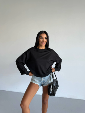 2 iplik bisiklet yaka sweat siyah f2339 2 iplik bisiklet yaka sweat siyah f2339