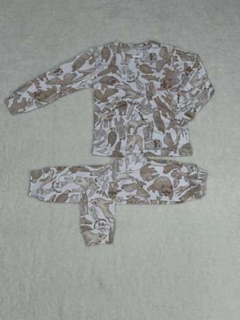 3-4-5 yaş pijama takımı beyaz alt üst kız çocuk