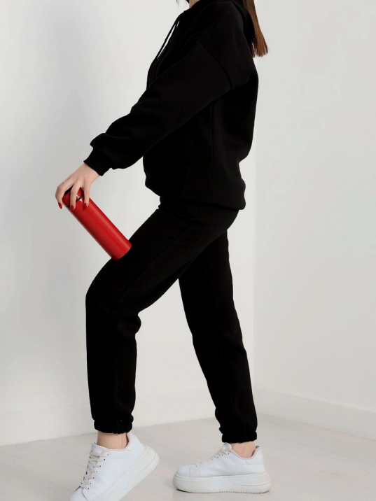 3 İplik İçi Şardonlu Eşofman Takımı Siyah 3 İplik İçi Şardonlu Eşofman Takımı Siyah