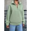 3 İplik Şardonlu Yarım Fermuarlı Sweatshirt Mint 3 İplik Şardonlu Yarım Fermuarlı Sweatshirt Mint