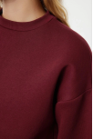 3 İplik Şardonlu Bisiklet Yaka Sweatshirt Bordo 3 İplik Şardonlu Bisiklet Yaka Sweatshirt Bordo