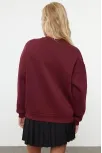 3 İplik Şardonlu Bisiklet Yaka Sweatshirt Bordo