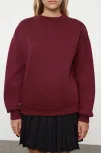 3 İplik Şardonlu Bisiklet Yaka Sweatshirt Bordo