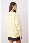 3 İplik Şardonlu Bisiklet Yaka Sweatshirt Sarı