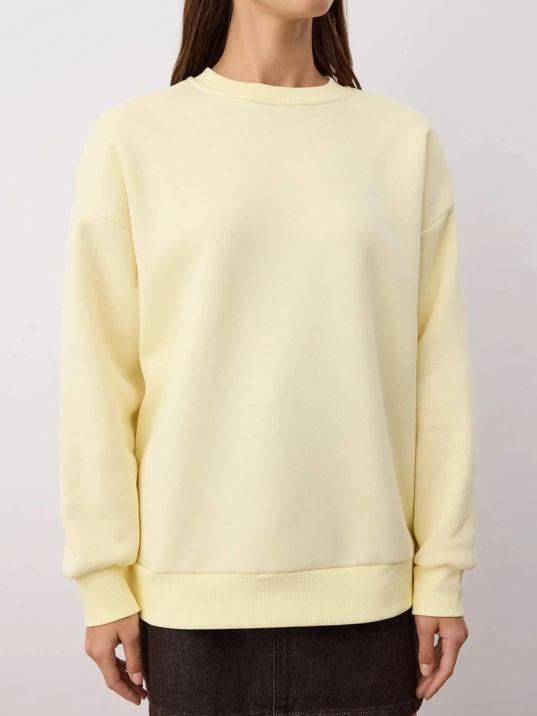 3 İplik Şardonlu Bisiklet Yaka Sweatshirt Sarı 3 İplik Şardonlu Bisiklet Yaka Sweatshirt Sarı