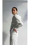 3 İplik Şardonlu Kapşonlu Hoodie Frm Beyaz P510437