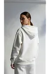 3 İplik Şardonlu Kapşonlu Hoodie Frm Beyaz P510437