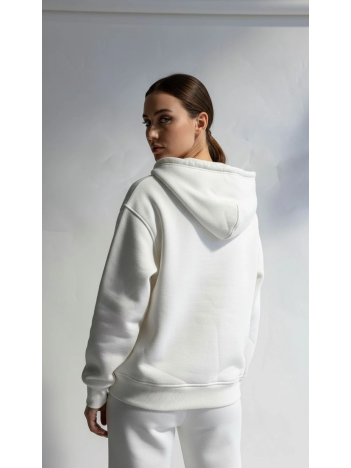 3 İplik Şardonlu Kapşonlu Hoodie Frm Beyaz P510437 3 İplik Şardonlu Kapşonlu Hoodie Frm Beyaz P510437