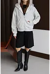 3 İplik Şardonlu Kapşonlu Hoodie Frm Gri P510437