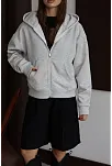 3 İplik Şardonlu Kapşonlu Hoodie Frm Gri P510437