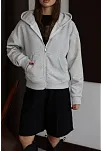 3 İplik Şardonlu Kapşonlu Hoodie Frm Gri P510437