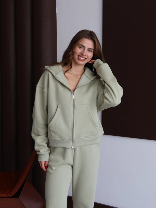 3 İplik Şardonlu Kapşonlu Hoodie Frm Mint P510437 3 İplik Şardonlu Kapşonlu Hoodie Frm Mint P510437