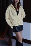 3 İplik Şardonlu Kapşonlu Hoodie Frm Sarı P510437