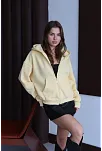 3 İplik Şardonlu Kapşonlu Hoodie Frm Sarı P510437