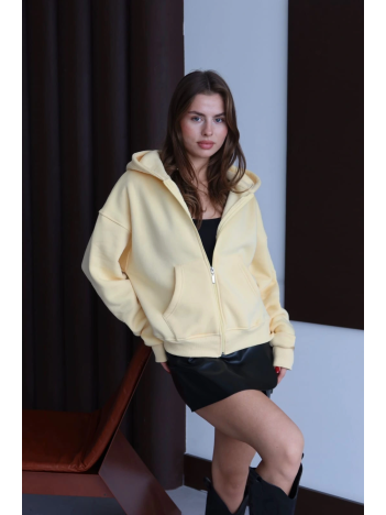 3 İplik Şardonlu Kapşonlu Hoodie Frm Sarı P510437 3 İplik Şardonlu Kapşonlu Hoodie Frm Sarı P510437