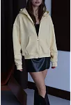3 İplik Şardonlu Kapşonlu Hoodie Frm Sarı P510437