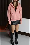 3 İplik Şardonlu Kapşonlu Hoodie Frm Somon P510437
