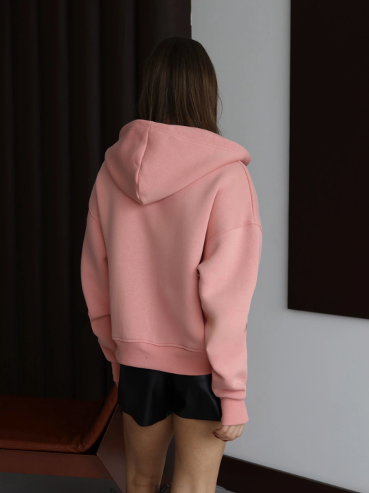 3 İplik Şardonlu Kapşonlu Hoodie Frm Somon P510437 3 İplik Şardonlu Kapşonlu Hoodie Frm Somon P510437