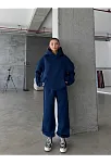 3 İplik Şardonlu Kapşonlu Sweatshirt Lacivert P510436