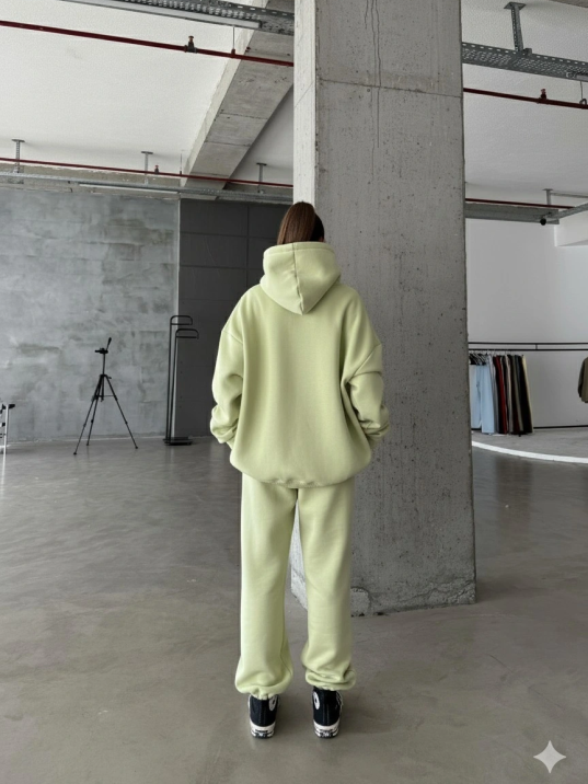 3 İplik Şardonlu Kapşonlu Sweatshirt Mint P510436 3 İplik Şardonlu Kapşonlu Sweatshirt Mint P510436