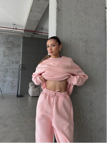 3 İplik Şardonlu Lastik Paça Eşofman Pembe P510439 3 İplik Şardonlu Lastik Paça Eşofman Pembe P510439