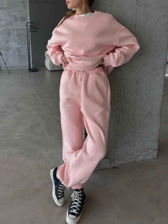 3 İplik Şardonlu Lastik Paça Eşofman Pembe P510439 3 İplik Şardonlu Lastik Paça Eşofman Pembe P510439