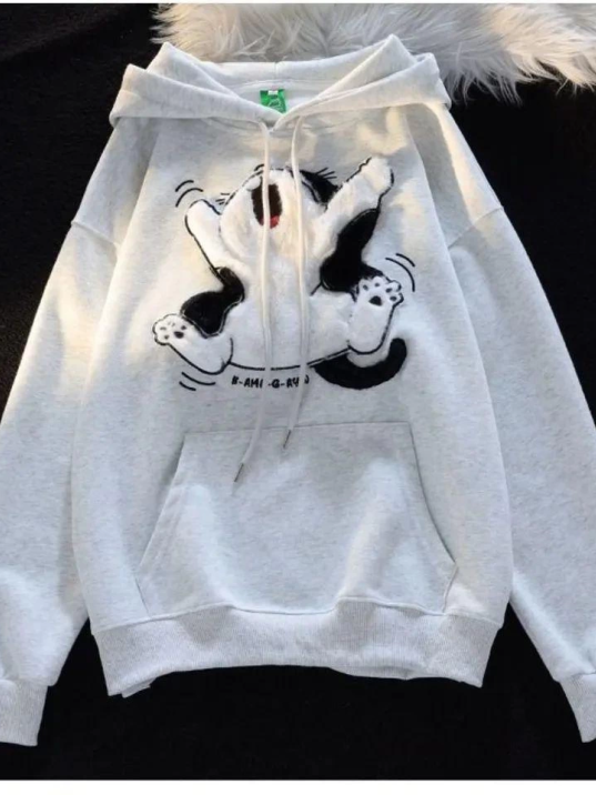 3 iplik şardonlu oversize peluş baskılı sweat beyaz 3 iplik şardonlu oversize peluş baskılı sweat beyaz