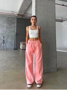 3 İplik Şardonlu Oversize Eşofman Somon
