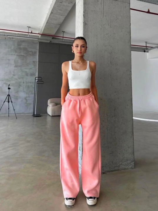 3 İplik Şardonlu Oversize Eşofman Somon 3 İplik Şardonlu Oversize Eşofman Somon