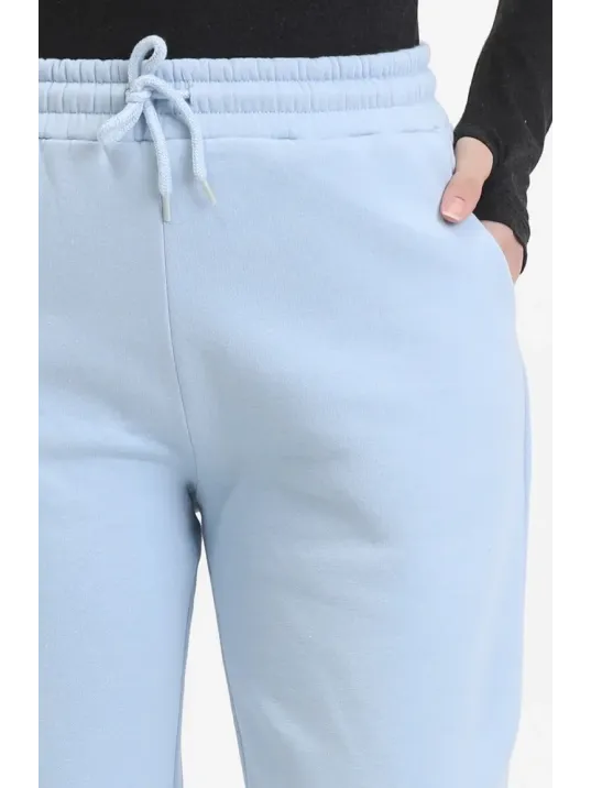 3 İplik Şardonlu Paça Lastikli Eşofman Bebe Mavi İs001