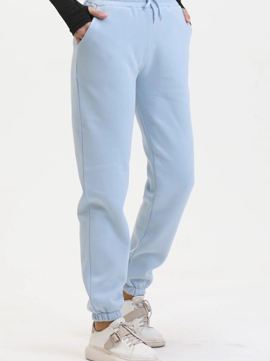 3 iplik şardonlu paça lastikli eşofman bebe mavi is001 3 iplik şardonlu paça lastikli eşofman bebe mavi is001