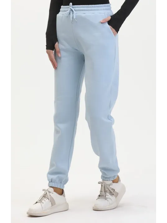 3 İplik Şardonlu Paça Lastikli Eşofman Bebe Mavi İs001