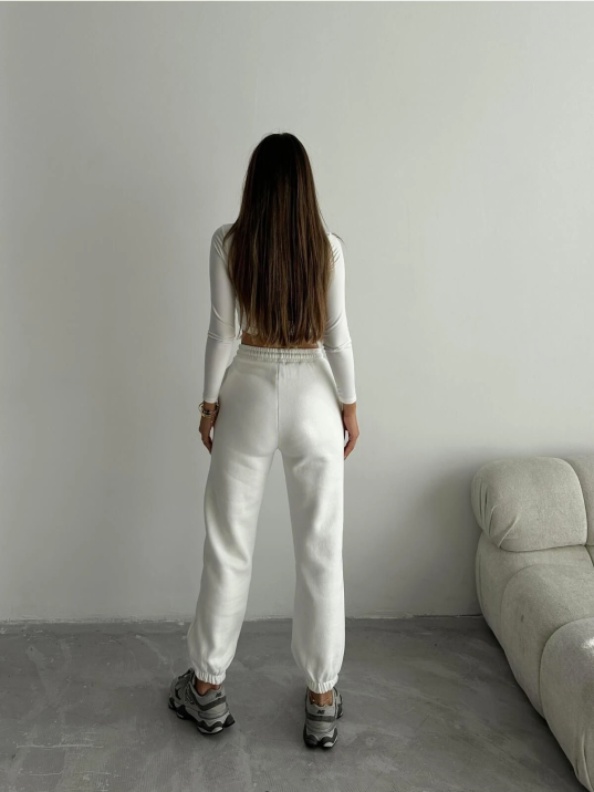 3 iplik şardonlu paça lastikli eşofman beyaz is001 3 iplik şardonlu paça lastikli eşofman beyaz is001