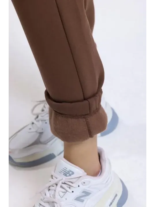 3 İplik Şardonlu Paça Lastikli Eşofman Kahve İs001