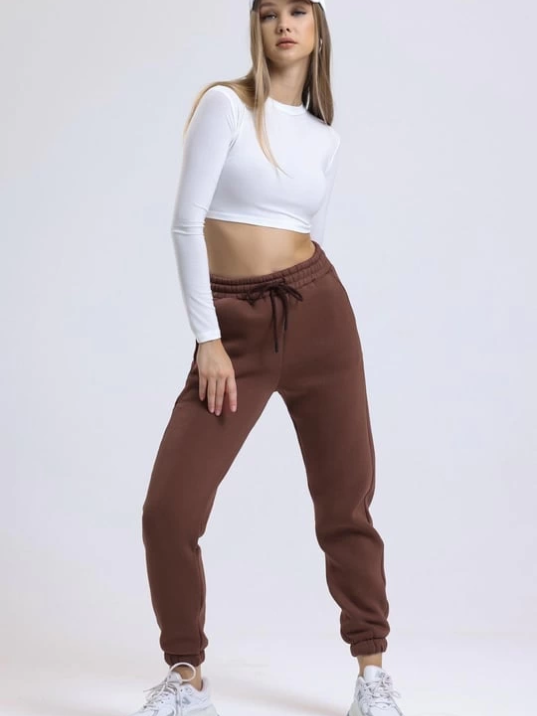 3 iplik şardonlu paça lastikli eşofman kahve is001 3 iplik şardonlu paça lastikli eşofman kahve is001