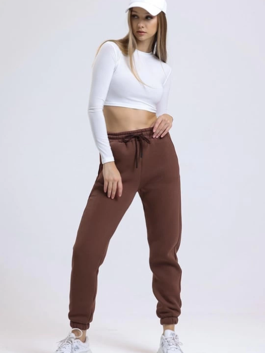 3 iplik şardonlu paça lastikli eşofman kahve is001 3 iplik şardonlu paça lastikli eşofman kahve is001