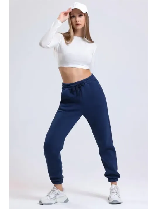 3 İplik Şardonlu Paça Lastikli Eşofman Lacivert İs001 3 İplik Şardonlu Paça Lastikli Eşofman Lacivert İs001