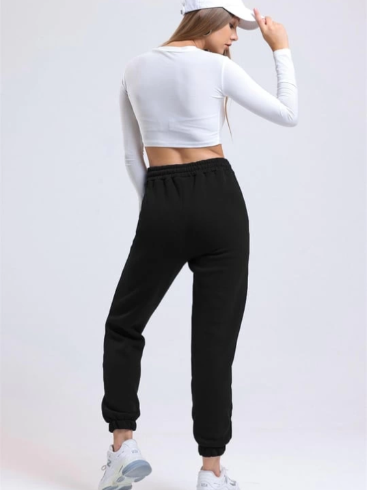 3 iplik şardonlu paça lastikli eşofman siyah is001 3 iplik şardonlu paça lastikli eşofman siyah is001