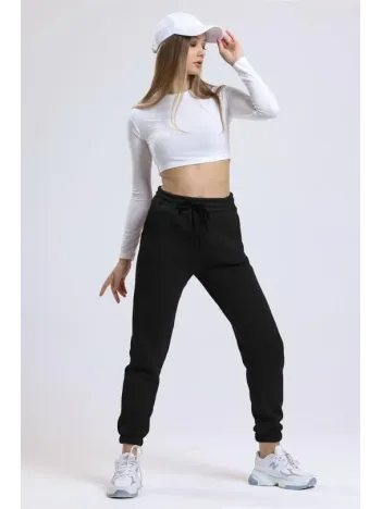 3 İplik Şardonlu Paça Lastikli Eşofman Siyah İs001